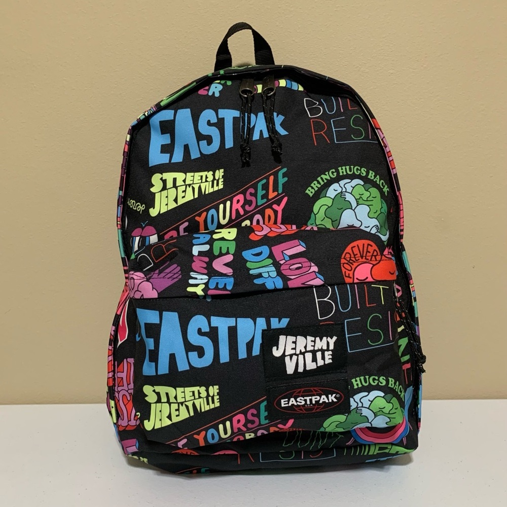 Eastpak Padded Pak'R Out of the Office Jeremyville Print Backpack-NWT